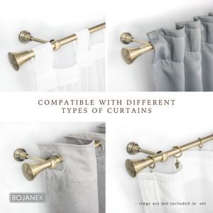 BOJANEK Single Curtain Rod 19 mm Tube Metalized Modern Design Different Lengths Different Finials and Colors Easy Customization - Product Image 5