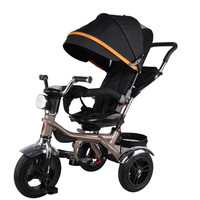 Vente chaude bébé tricycle /4 en 1 enfants tricycle pour enfants/360 rotation bébé 4 en 1 poussette tricycle avec lumière LED
