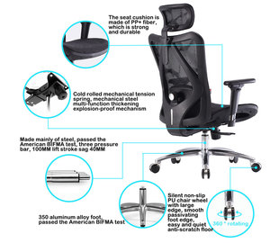 Silla de Oficina <span class=keywords><strong>Sihoo</strong></span> <span class=keywords><strong>M57</strong></span> Totalmente de Malla, Silla Ergonómica Ajustable, Silla de Oficina para Trabajo Intenso - Product Image 4