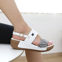 [JSHOE] Sandales à plateforme Isabel pour femmes, à bride arrière, style mix & match, en cuir de vachette, marque coréenne, avec amorti estival
