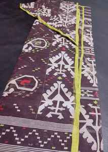 Exclusif coloré Deshi Dhakai Jamdani Sharee qualité d'exportation pour les femmes JAMDANI tissu rouge vert bleu ciel du Bangladesh - Product Image 6