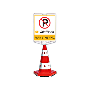 Vakfbank Logo Double-Sided Printed Traffic Cone Set Roadway Safety & Traffic Barrier Product - Product Image 1