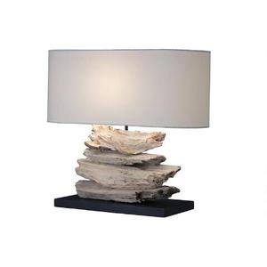 Doğal ahşap aksan ile katı ahşap Driftwood masa lambası benzersiz çiftlik tarzı için giriş veya oturma odası için oteller - Product Image 1