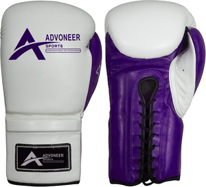 Tout nouveau professionnel à lacets jumeaux logo personnalisé gants Muay Thai gants d'entraînement Gym Club gants de boxe en cuir véritable - Product Image 6