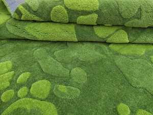 Tapis d'intérieur en laine fait main de haute qualité, vert mousse, forêt, personnalisé, pour chambre à coucher, abstrait, fait main, 6x9 8x10 9x12, pour salon - Product Image 5