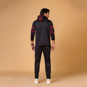 Vente en gros de pantalons de survêtement à capuche avec fermeture éclair Sports Fitness Activewear Patchwork Ensembles deux pièces pour l'hiver pour l'entraînement Utilisation décontractée - Product Image 3