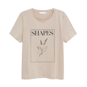 เสื้อยืดแขนสั้นผ้าฝ้าย 100% แบบเรียบ พิมพ์โลโก้ได้ตามต้องการ คอกลม เสื้อยืดผู้หญิงสำหรับฤดูร้อน - Product Image 3