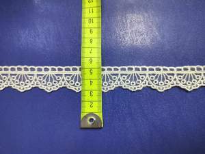 Dentelle en organza 100% nylon extensible à séchage rapide de qualité supérieure, motif coquillage festonné blanc pour robes de mariée - Product Image 3