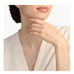 แหวนหมั้นเงินวินเทจสำหรับผู้หญิง ประดับเพชรคุณภาพพรีเมียม งานฝีมือประณีต เหมาะสำหรับการขอแต่งงาน - Product Image 3