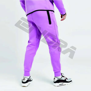 Chándal de lana tecnológica para hombre con diseño OEM, sudadera con capucha y cremallera completa, pantalones de chándal, chándal, 69% algodón, 31% poliéster, parte inferior activa - Product Image 3