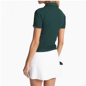 เสื้อโปโลผู้หญิงแขนสั้นผ้าคอตตอนผสมโพลีเอสเตอร์คุณภาพสูง ป้องกันรอยยับ สำหรับทำงาน เล่นกอล์ฟ และกิจกรรมกลางแจ้ง รับผลิตตามสั่งขายส่ง - Product Image 2