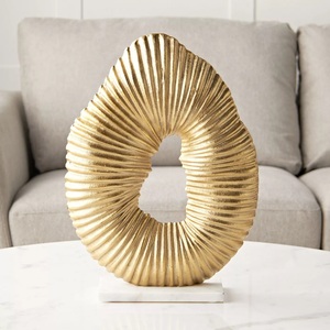 <b>Table</b> Top Abstract Sculpture Modern <b>Table</b> Decorations Ornament on Marble Base Metal Desktop Sculpture in Gold Finished - Product Image 5