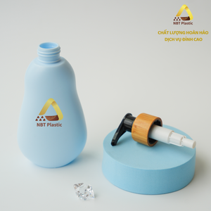 Vietnam Factory 230ml HDPE Bottle for Body Care Packaging Sky Blue Color Baby <b>Shower</b> Gel Pump <b>Cap</b> for <b>Shampoo</b> Use Hot Sale - Product Image 5