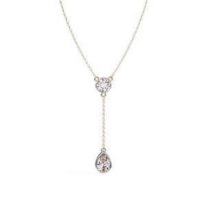 Ethereal Pear Cut Diamond Teardrop Y Drop <b>Pendant</b> 1.14 Ct F VS Lab Grown Diamond In 14K <b>Solid</b> <b>Gold</b> Festive Gifting Occasion - Product Image 3