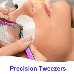 Juego de pinzas para extensión de pestañas de acero inoxidable al por mayor de alta calidad coloridas con puntas de fibra para un agarre perfecto y precisión - Product Image 2