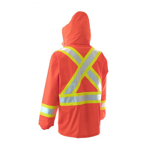 100%Cotton Hi Vis Rain Wear Waterproof High Visibility <b>Jackets</b> <b>Reflective</b> Work Clothing Safety <b>Jacket</b> for <b>Men</b> - Product Image 2