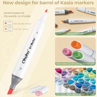 Stylos à colorier Ohuhu Ciseau fin et fin 24 couleurs Artistes Adultes Dessin Designers professionnels Série Kaala de marqueurs Ohuhu