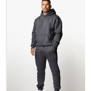 Men's <b>Winter</b> Sportswear Set Two-Piece Hooded Fleece Jogging Warm Breathable Customizable Tracksuits - Product Image 3