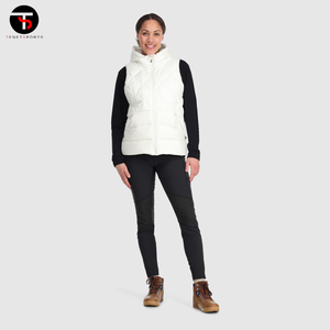 Vente en gros Gilet bouffant d'hiver décontracté pour hommes en coton respirant sans manches manteau extérieur avec logo personnalisé fermeture à glissière coupe-vent - Product Image 2