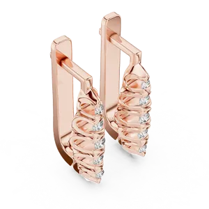 Clarté VVS inégalée Couleur D Diamants ronds en argent 925 et plaqué or Boucles d'oreilles - Product Image 1