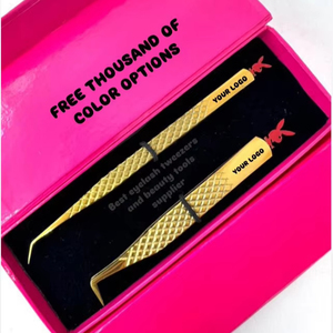 Pinzas para Pestañas GETUP BROSONS IMPEX de Alta Calidad, Diseño de Punta Lisa con Agarre de Diamante de Plasma Dorado de 45 Grados, Acero Inoxidable, Nuevo Diseño de Corte - Product Image 5