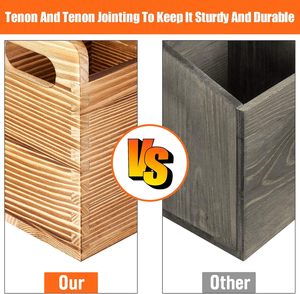 <b>Utensil</b> Holder,<b>Wood</b> Cooking <b>Utensil</b> Organizer,Large Farmhouse <b>Utensil</b> Holder for Counter top,Rustic Spoon Spatula Holder <b>Kitchen</b> - Product Image 3