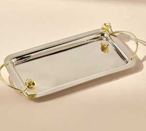 <b>Mirror</b> Finished Metal Chocolate <b>Tray</b> <b>With</b> Sturdy Frame And Elegant Touch For Multipurpose Use - Product Image 1