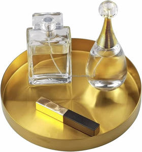 Bandeja redonda dorada multifuncional para el hogar, mango de metal Simple y moderno - Product Image 3