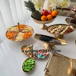 Saladier en bois décoratif au design moderne Saladier à salade de légumes et à riz de haute qualité Base en aluminium Bols de service pour le dîner - Product Image 5