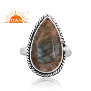 Best Selling Sterling Silver Natural <b>Labradorite</b> Gemstone Stackable <b>Ring</b> Custom Jewelry For Women Gift For Her - Product Image 2