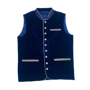 Gilet d'hiver élégant et personnalisable pour homme, broderie traditionnelle haut de gamme, boutonnage frontal, design ethnique pour costumes de mariage - Product Image 1