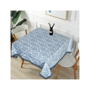 Green Lines Dining Cotton Linen <b>Table</b> <b>Cloth</b> 60x120 Inch Washable Lightweight ISO 9001 Balanced Weave Everyday Dining Setup - Product Image 5
