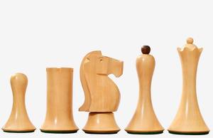 Pièces d'échecs minimalistes de qualité supérieure, style soviétique, en bois de sheesham et en buis naturel, au meilleur prix - Product Image 4