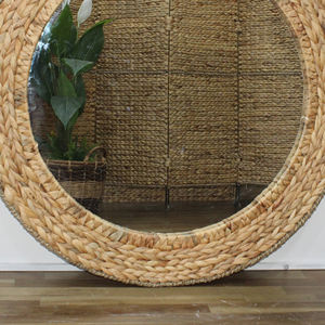 Artex Dong Thap Circular Natural <b>Vintage</b> Floor and <b>Wall</b> Hanging Decorative <b>Mirror</b> Durable Handmade Woven for Household and Shops - Product Image 3