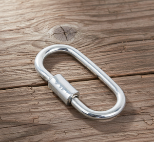 Gold Plated Lock and Key Charms <b>925</b> <b>Sterling</b> <b>Silver</b> Carabiner Lock Nickel-Free - Product Image 3