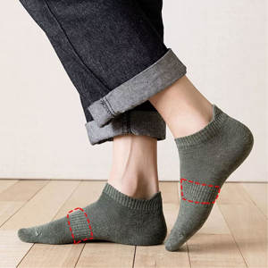 Calcetines tobilleros cortos de Color sólido de alta calidad para hombre, calcetines de algodón con agarre de secado rápido de punto informal para correr - Product Image 4
