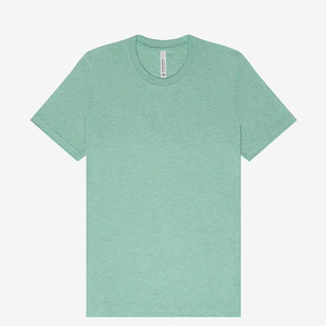 เสื้อยืดลายทางสีเขียว/สีดำ/สีแดง/สีเบจผ้าฝ้ายปักโลโก้2025 - Product Image 1