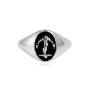 แหวน925ผิวเรียบเคลือบสีดำเงินสำหรับเครื่องประดับของผู้ชาย - Product Image 6