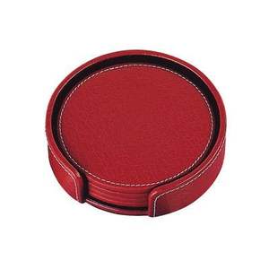 Posavasos de cuero redondos clásicos con superficie suave y atractivo hecho a mano para protección y decoración de bebidas de lujo - Product Image 3