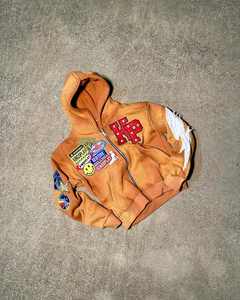 Ropa de calle personalizada, chándal de dos piezas, chaqueta de verano, chándal bordado desgastado, sudadera con cremallera y pantalones cortos, conjuntos para hombres - Product Image 3