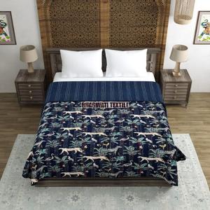 Indian Hand Block Jungle Printed Cotton Kantha <b>Quilt</b> Twin Size Bed Wholesale Manufacture Handcrafted Indian Traditional <b>Quilts</b> - Product Image 4