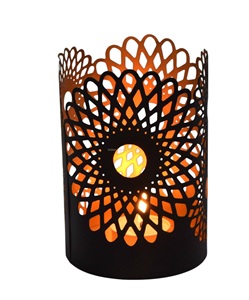 Small Metal <b>Tea</b> <b>Light</b> Holder Black Gold Flower Design Perforated Home Decor Handmade IHA Model IHACA355 Valentine's Christmas - Product Image 5