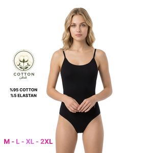 Débardeur Body Femme en Coton Extensible Écologique à Bretelles Fines et Col Rond - Product Image 3
