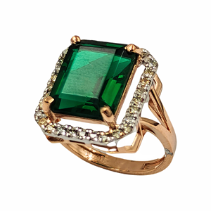 Elegantes Anillos de Diamantes de Moda con Rubí Cultivado en Laboratorio de 0.52 Ct, Corte Brillante Redondo, con Piedras Laterales de Oro Amarillo, Certificados por IGI, para Mujer - Product Image 2