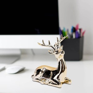 ของตกแต่งโต๊ะรูปกวางเรนเดียร์สีทองสวยสง่าเหมาะสำหรับใช้กลางวันหยุดสำนักงานห้องนั่งเล่นงานเลี้ยงเทศกาล - Product Image 5
