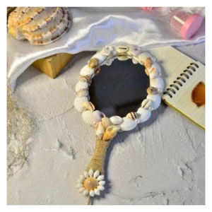 Miroir de coquillage fabriqué au Vietnam avec des coquillages naturels authentiques, miroir de coquillage décoratif portable parfait pour les trousses de maquillage - Product Image 2