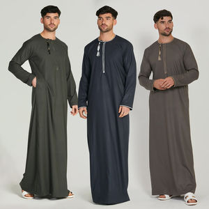 Omani Thobe personalizado nuevo diseño hombres thobes Jubbah Daffah personalizado pecho forcejeo bloque de Color al por mayor a granel elegante hombres Thobe - Product Image 1