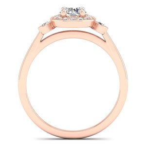 REYES lujo mujer corte redondo 0,66 Ct Moissanite anillos clásico 14K oro compromiso promesa anillos para mujeres joyería fina - Product Image 4