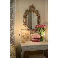 Miroir de table pour centres de villégiature, événements de mariage, forme personnalisée, design moderne, fait main, écologique, encadré en métal, 4 mm, pour sol