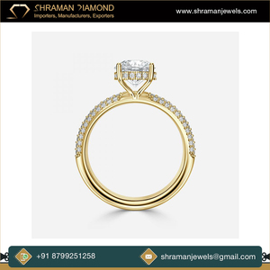 Alta calidad elegante VVS1 2,8 CTS 8,15 gramos corte redondo Moissanite diamante anillo de compromiso exportador líder - Product Image 2